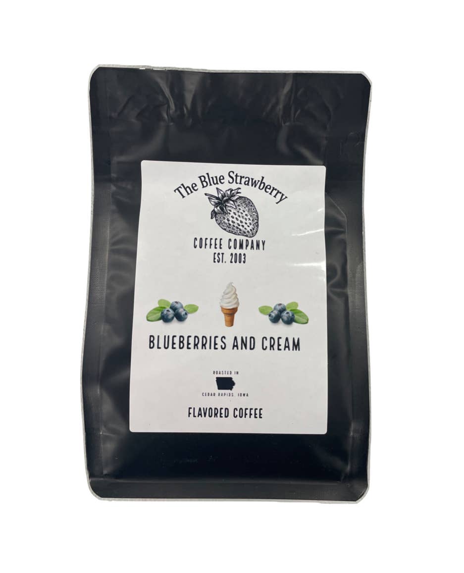 The Blue Strawberry Coffee Co - Venta al por mayor Café molido - Arándanos y crema (café aromatizado)1
