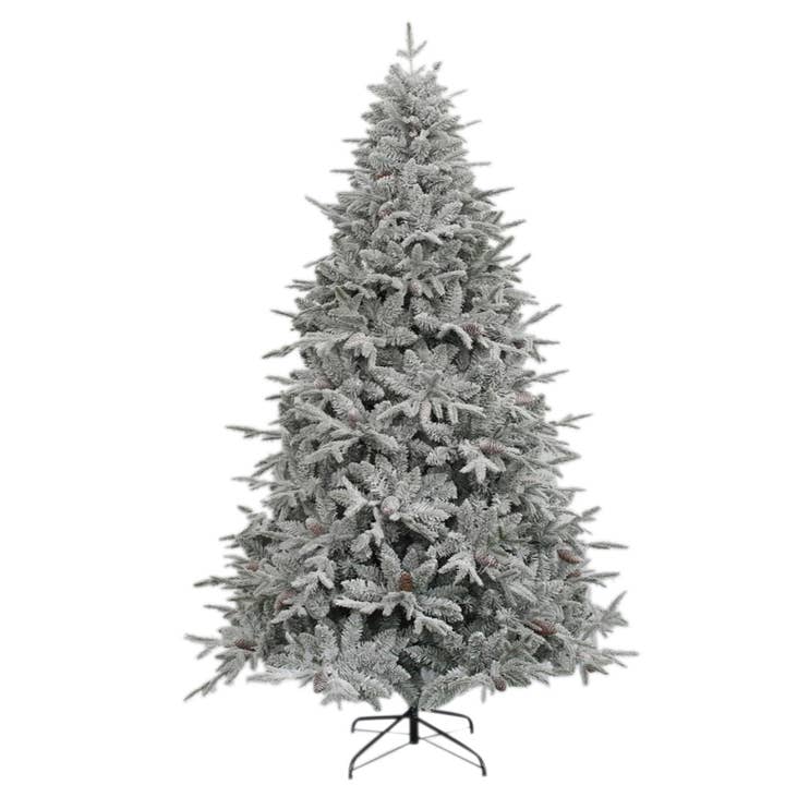 Sapin de Noël recouvert de neige avec pommes de pin, 5 pi pour la vente par WIDDOP and Co. US