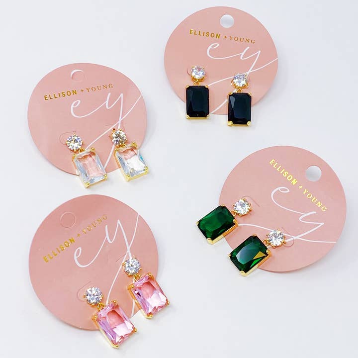 Ellison+Young - Wholesale Stud/Post Earrings - Banquet In Castle Jewel Earrings