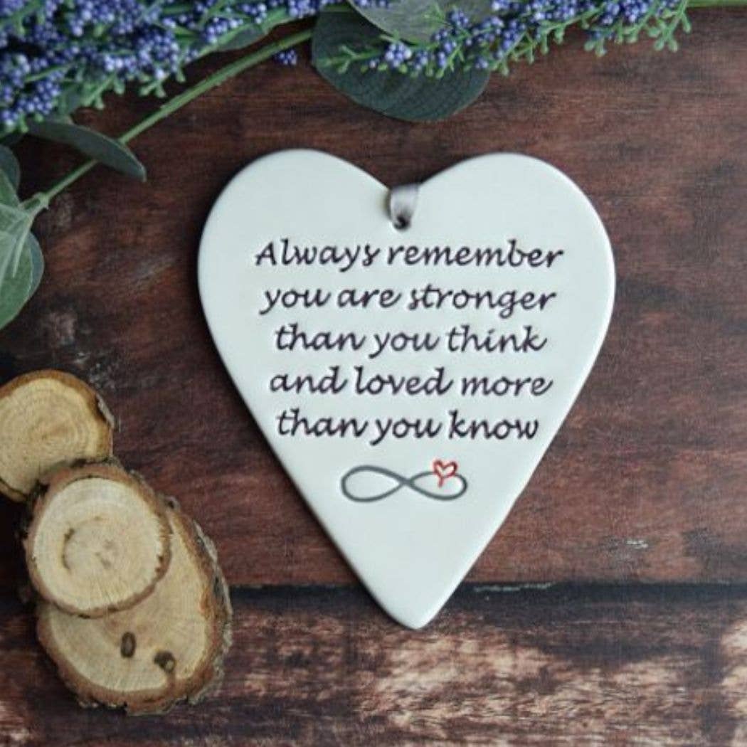 Broadlands Pottery - Wholesale Keepsake Coin/Token - Gifts - Always remember, stronger - Handmade ceramic heart1