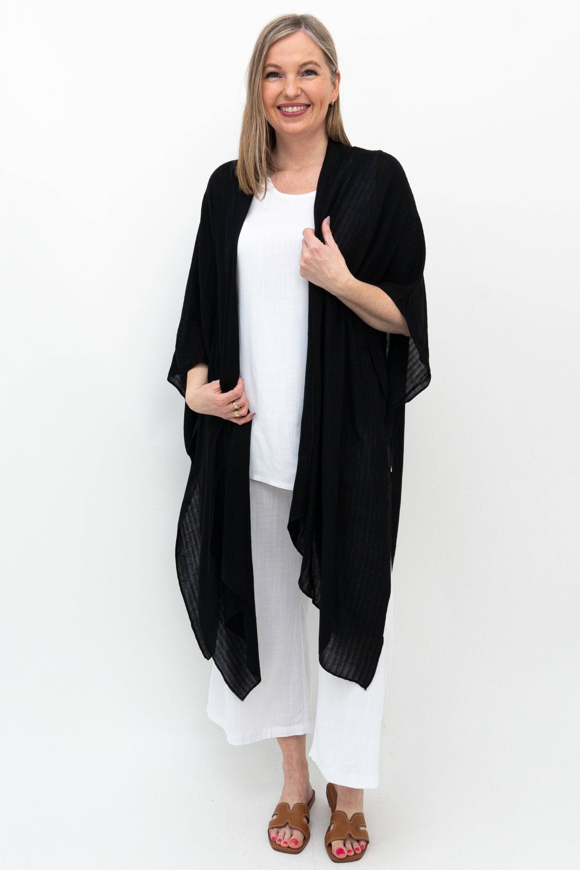Blue Sky Clothing Co LLC - Vendita all'ingrosso Kimono - Donna - Darcy, Nero, Taglia unica1