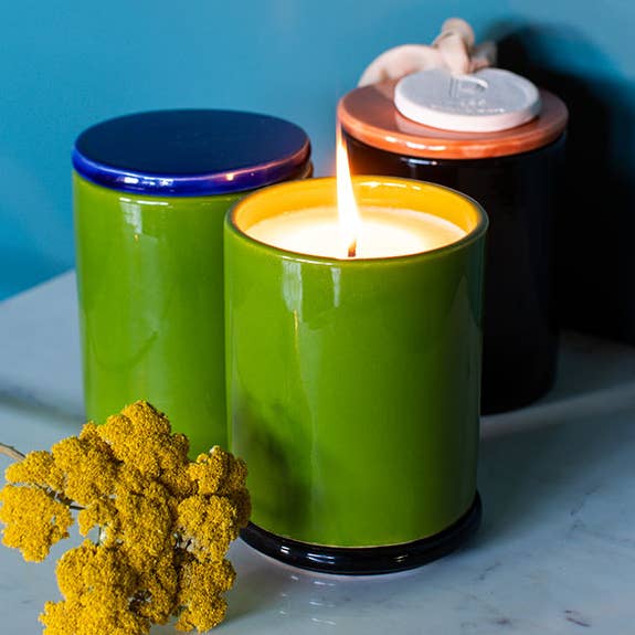 Basilisca Green & Black Candle for wholesale by MAISON PICHON UZES