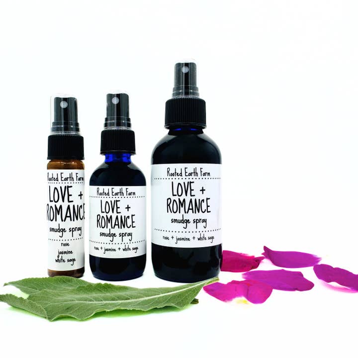 Love and Romance Smudge Spray - 3 Size Options for wholesale by Rooted Earth Farm + Apothecary