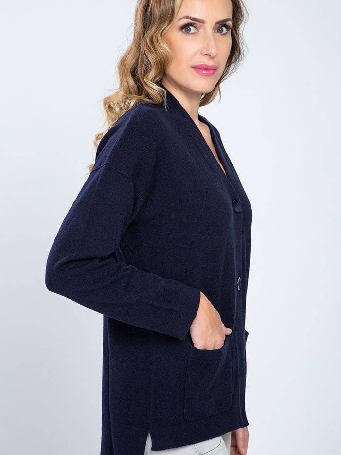Cardigan mit Abstufung aus reinem Kaschmir mit Knöpfen für den Großhandel von Altex cashmere