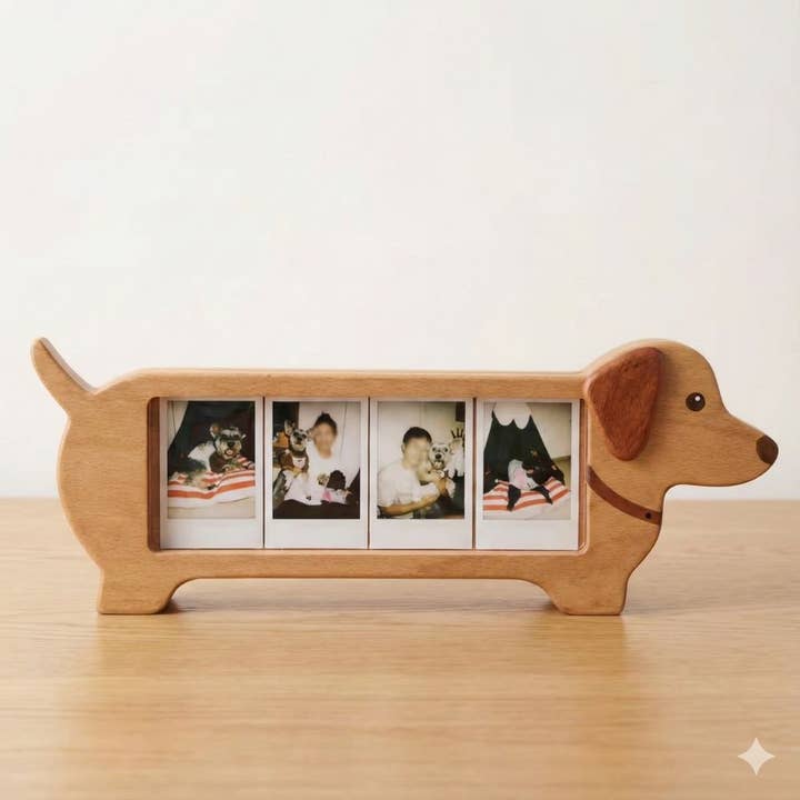 Wooden Dachshund 4 Slot Photo Frame (Instax Mini Fit) for wholesale by La Vie Photo