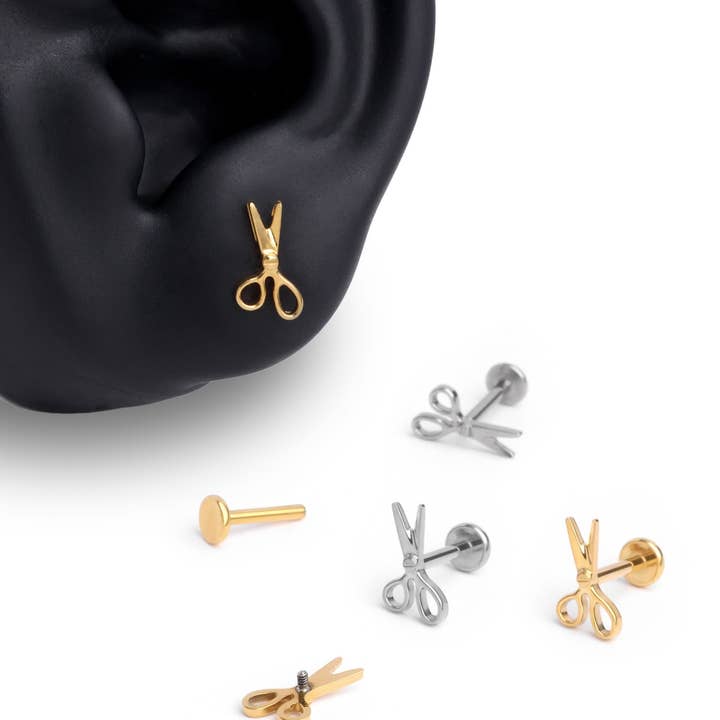 oumo jewelry - Wholesale Stud/Post Earrings - Titanium Scissor Stud ✂️4