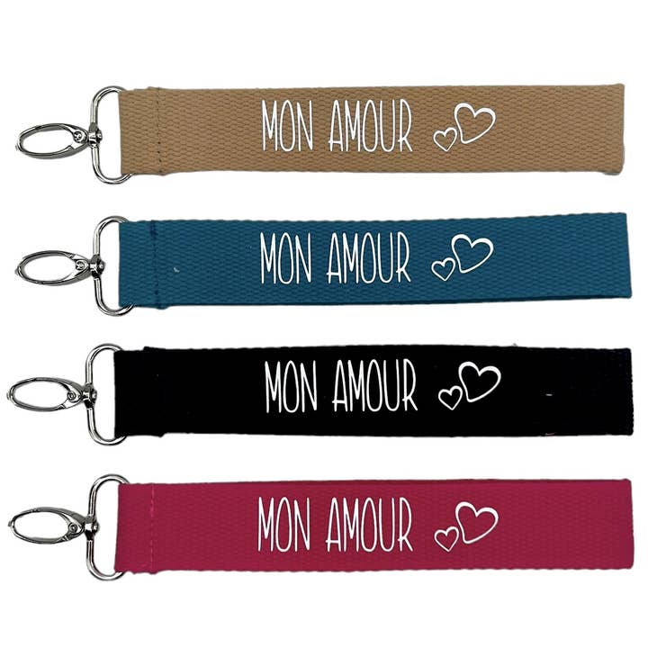 Strap keychain, “Mon Amour” for wholesale by Emmanuel Création