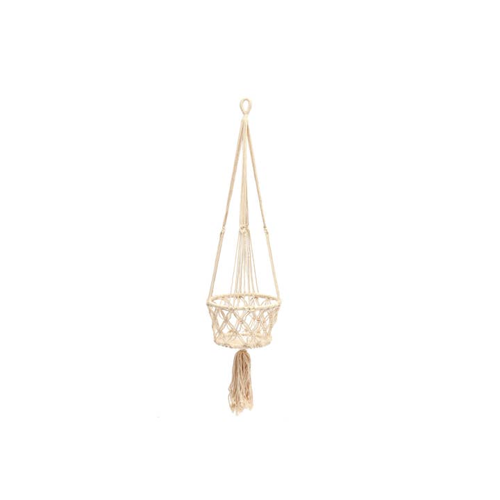 The Macrame Plant Holder - White - S for wholesale by Bazar Bizar Living