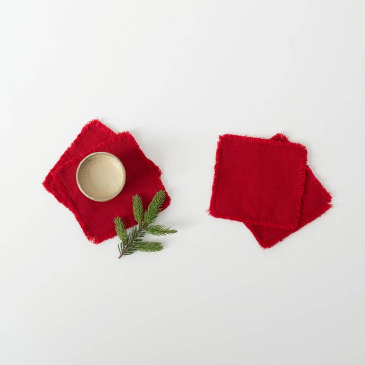 Lava Falls linnedækkeservietter med frynser sæt af 4 for engroshandel hos Linen Tales (We cover U.S. import duties)