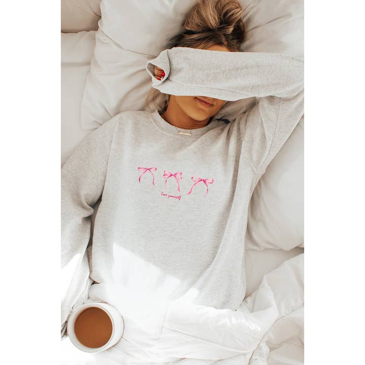 LOVE YOURSELF VALENTINE GRAPHIC SWEATSHIRTS for wholesale by Illustrated Society