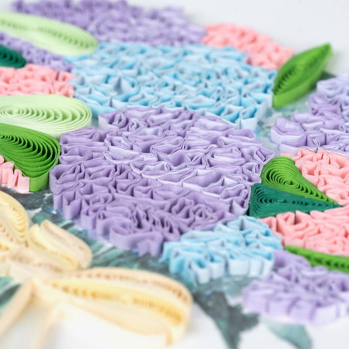 Quilling Card - Wholesale Birthday Card - Quilled Hydrangea Bouquet Birthday Card1