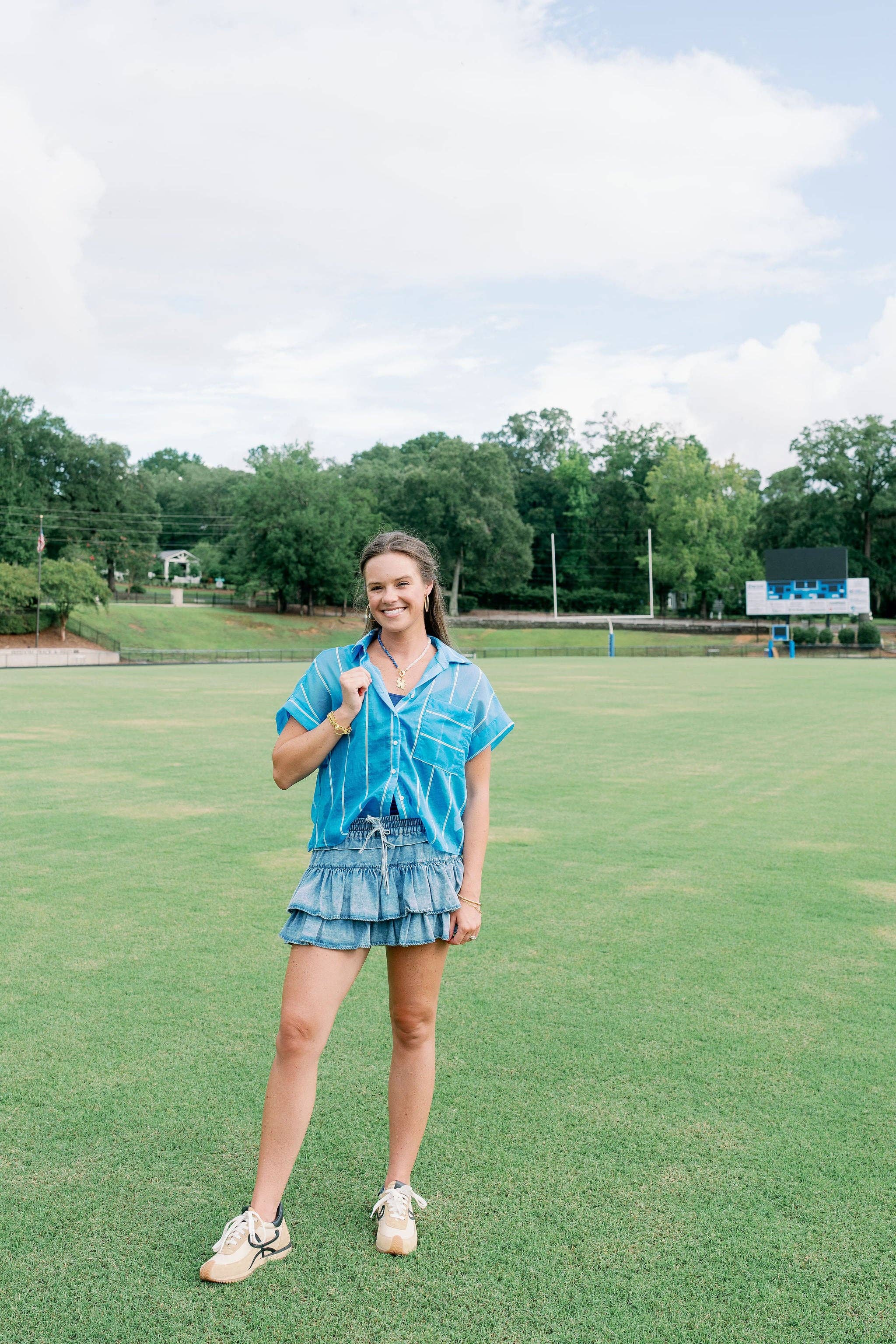 Harvest Jewels - Wholesale Beaded/Pearl Necklace - Team Spirit Necklace - Alternating Royal Blue & White2