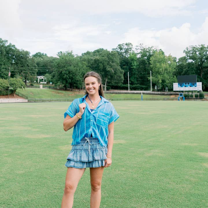 Harvest Jewels - Wholesale Beaded/Pearl Necklace - Team Spirit Necklace - Alternating Royal Blue & White2