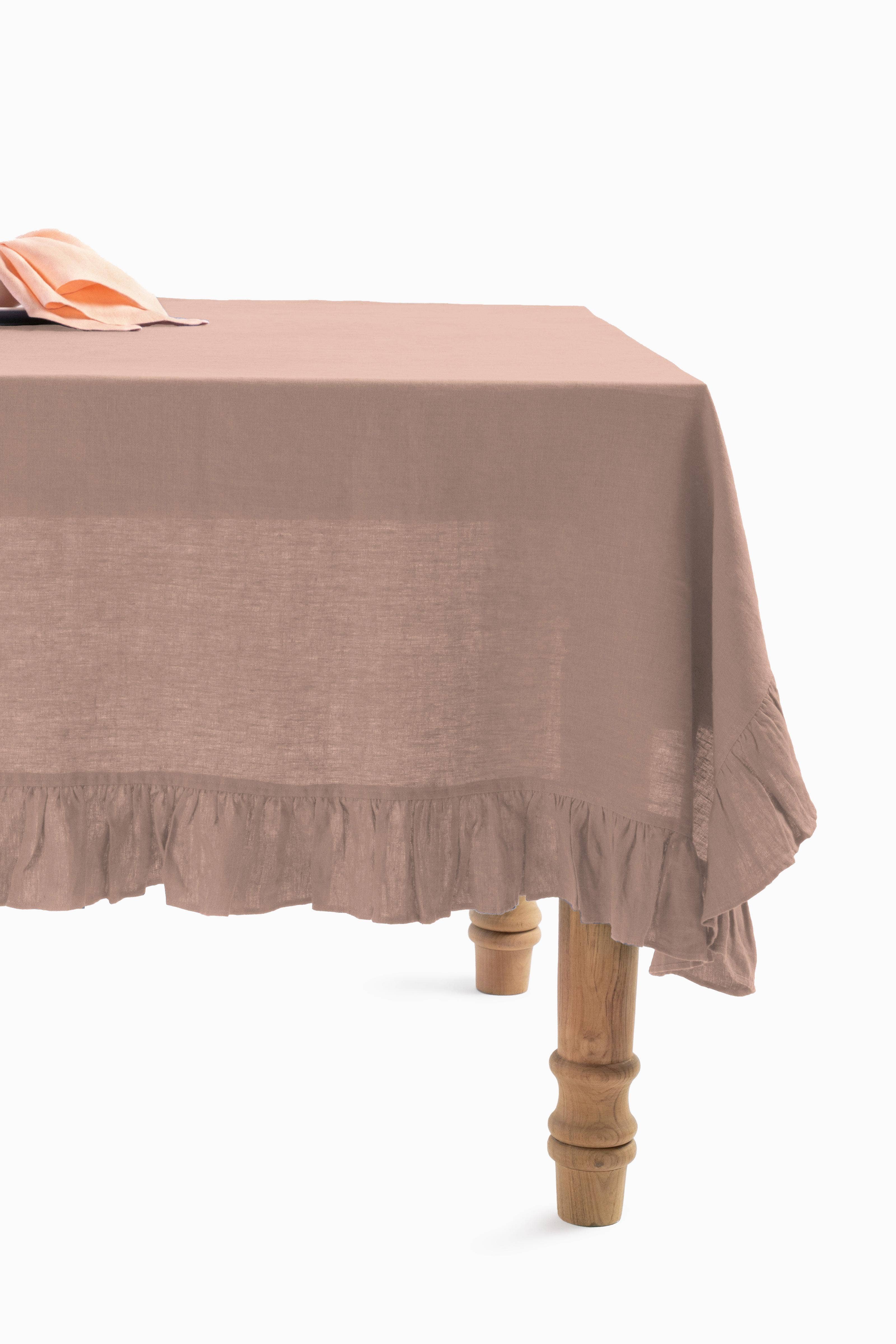 Live Linen - Wholesale Tablecloth - Linen Tablecloth with Ruffle Trim – Classic16