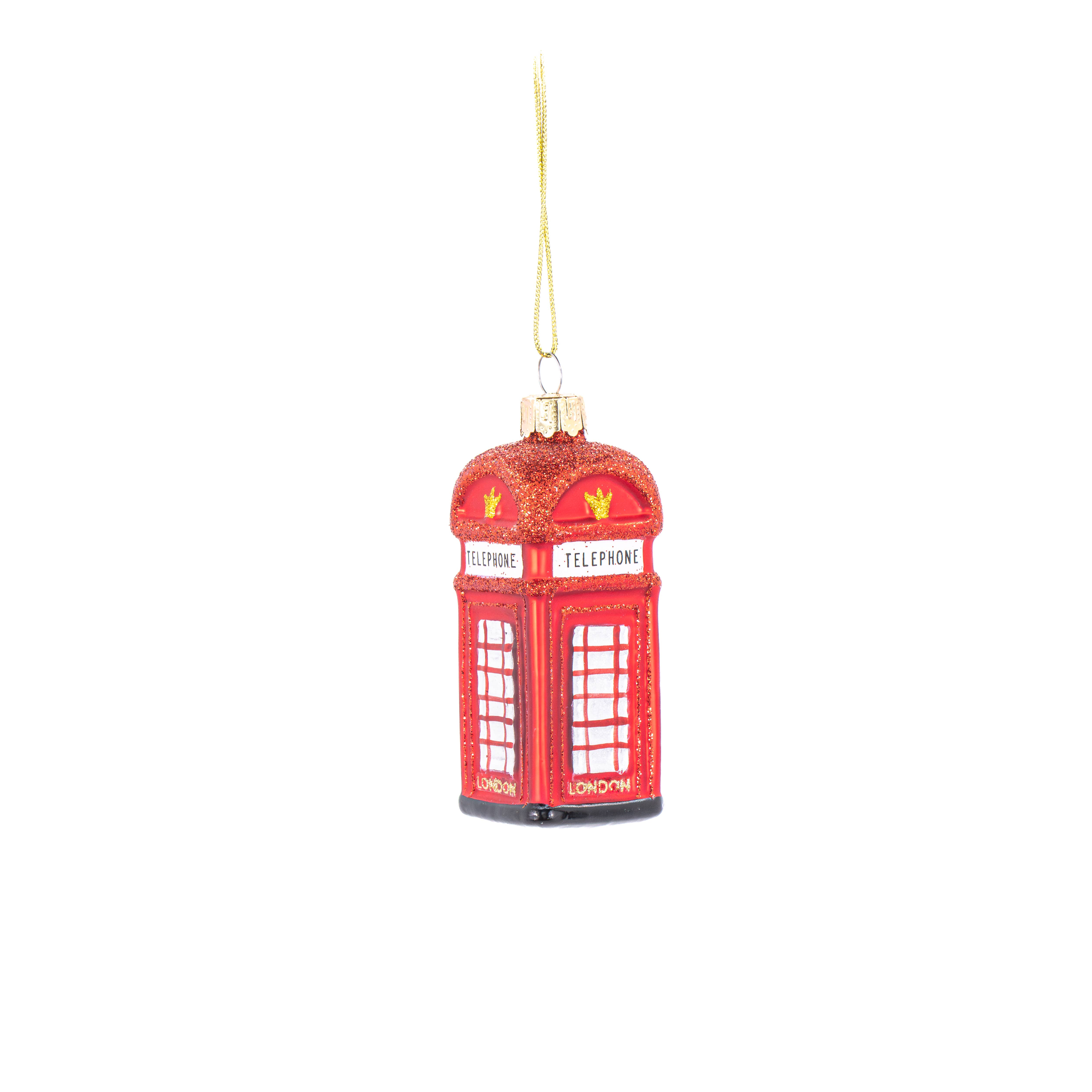 Sass and Belle – wholesale Christmas decoration – London Telephone Box Shaped Bauble0