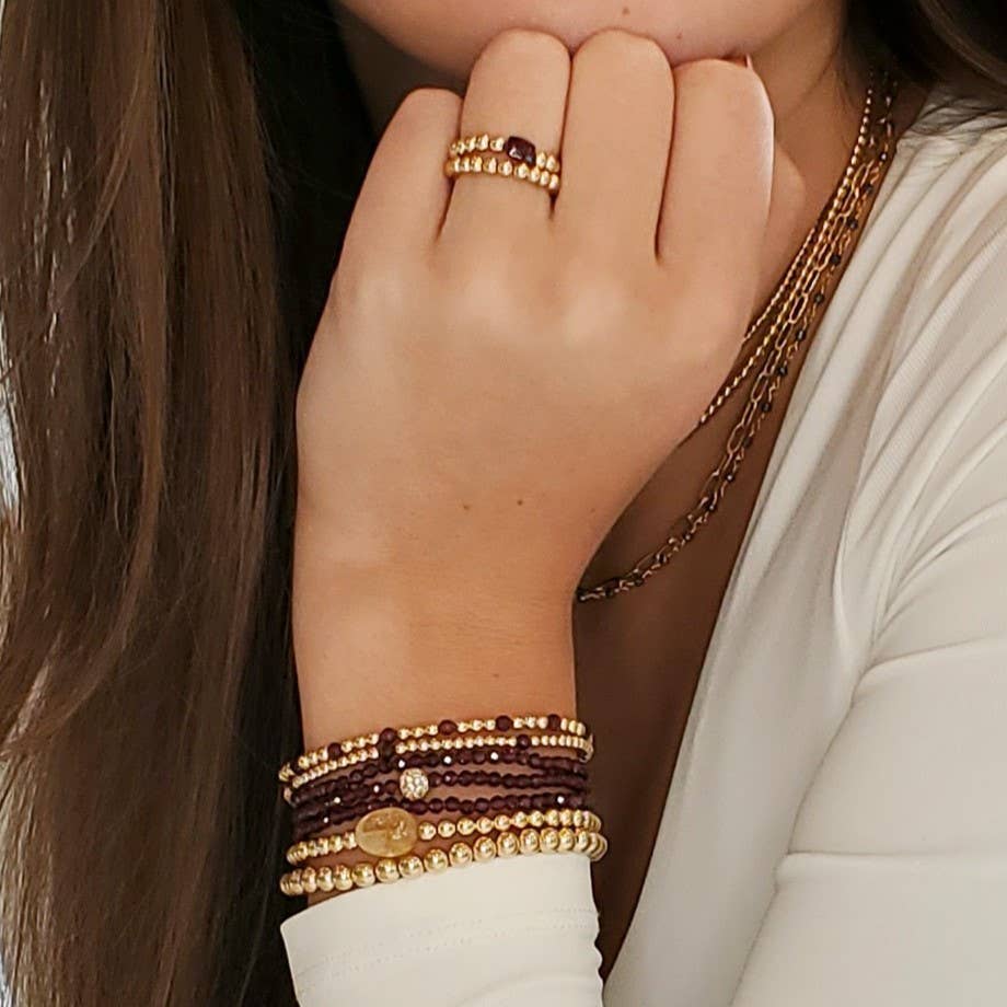 Tatiana M Designs - Wholesale Beaded Bracelet - Gold Filled Stretch Bracelet - 5 Bead Sizes4