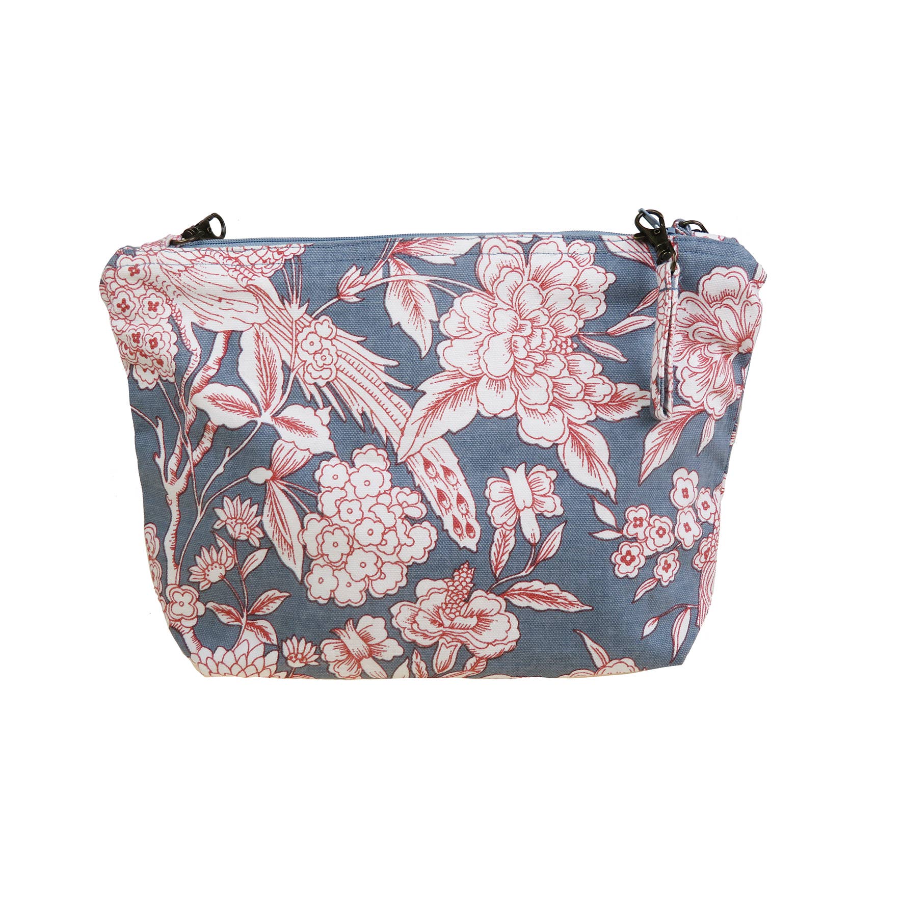 Supplement D'AM - Wholesale Pouch - Women's - Cotton pouch with bird and leaves, toile de Jouy style, green0