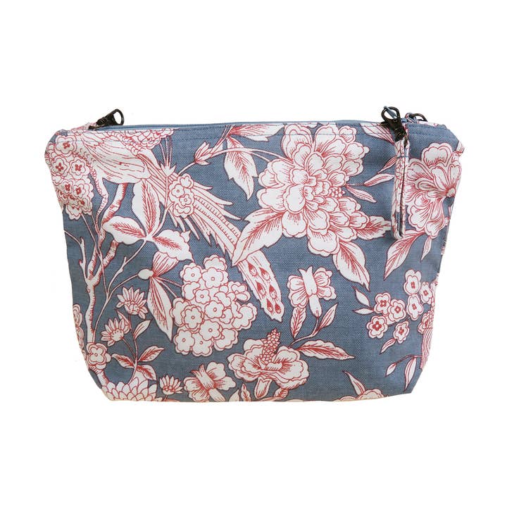 Supplement D'AM - Wholesale Pouch - Women's - Cotton pouch with Heritage pattern, Toile de Jouy style, bird0