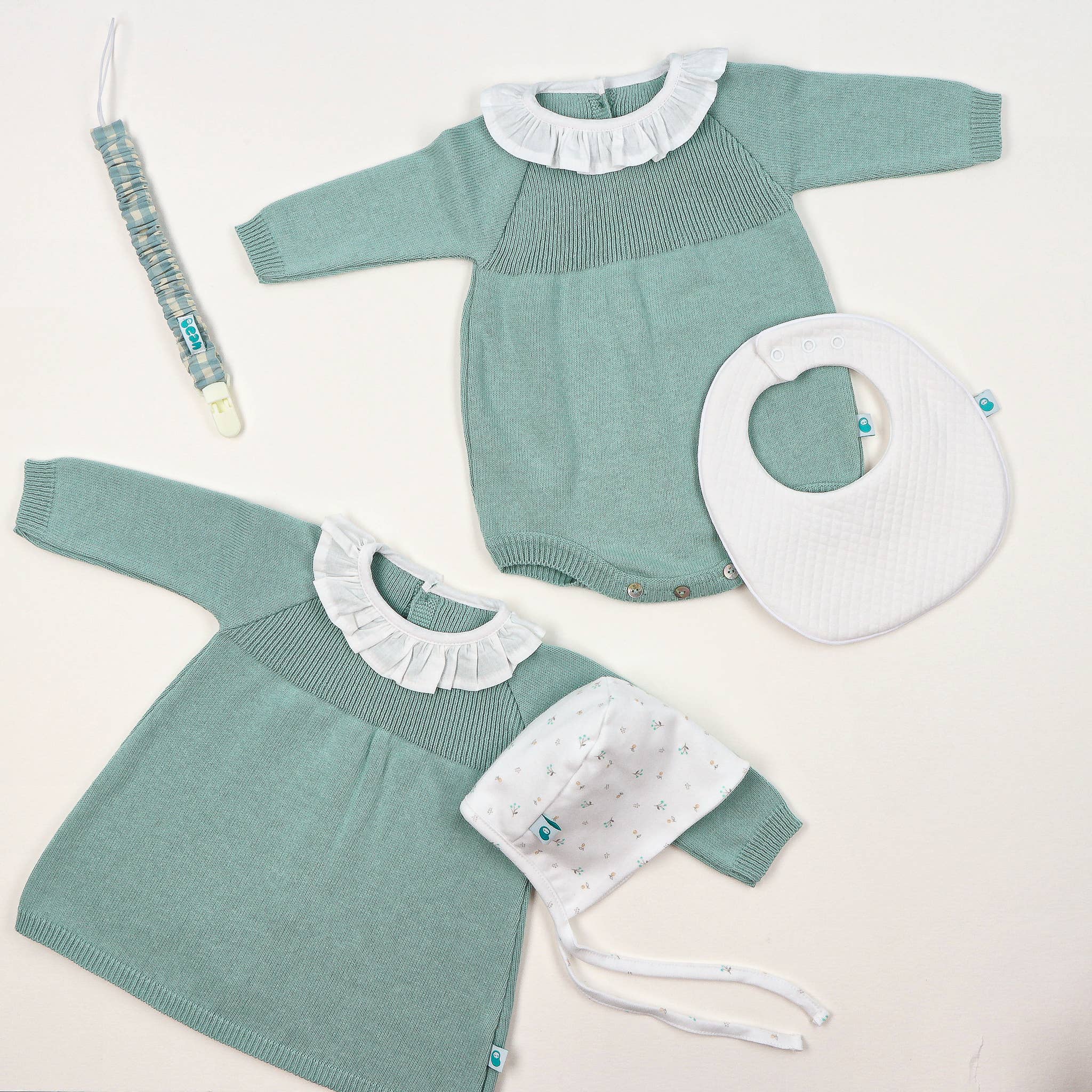 Bean Baby Clothes - Wholesale Dress - Baby - Vestido de Malha de Algodão para Bebé com Gola de Tecido5