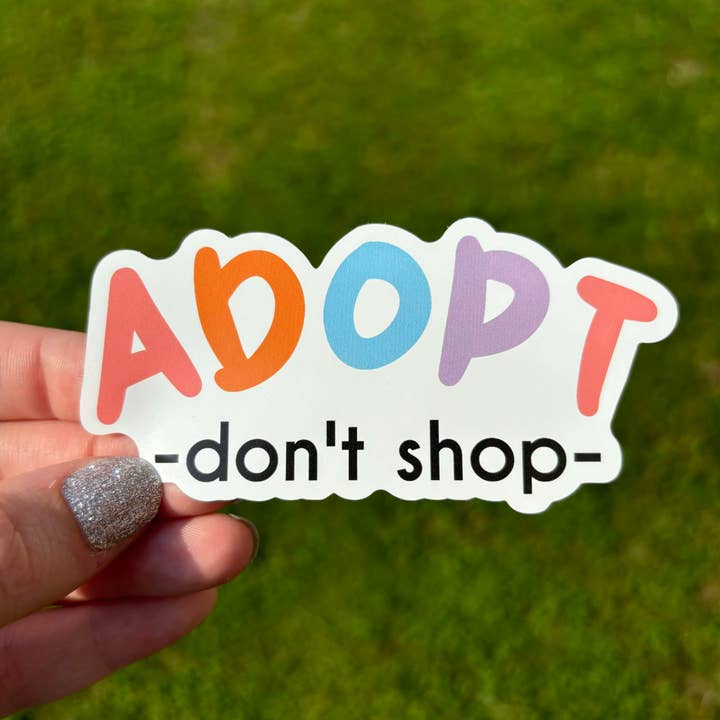Autocollant Adoptez Ne Faites Pas d'Achats | Autocollant pour Voiture pour la vente par MVM Graphics