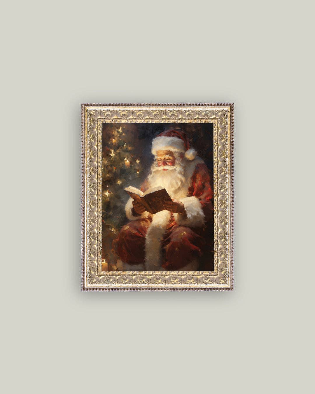 Petal Lane Home - Wholesale Christmas Wall Art - Classic Santa Framed Antique Art0