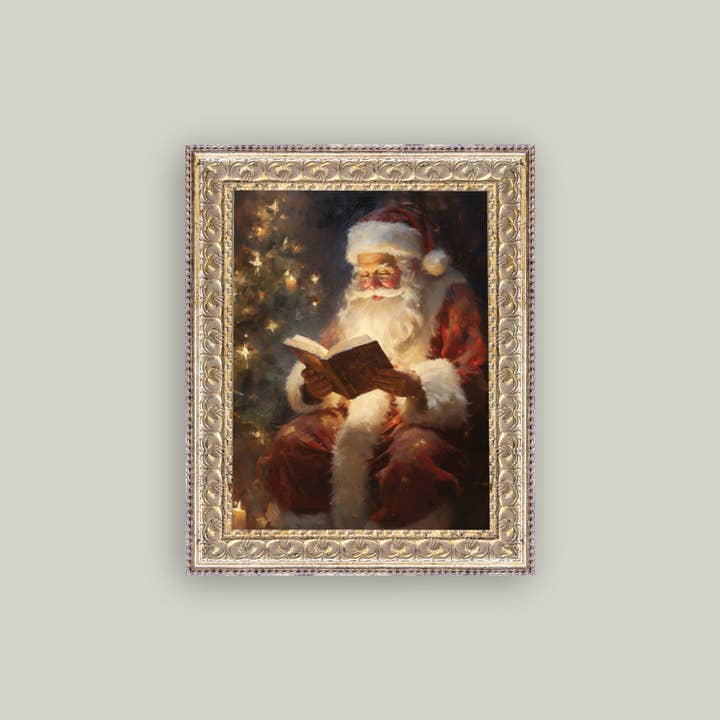 Petal Lane Home - Wholesale Christmas Wall Art - Classic Santa Framed Antique Art