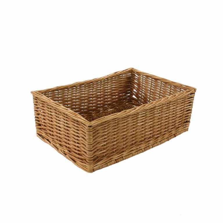 Natural Straight Rectangular Wicker Display Basket CM50x35h17 for wholesale on Faire0