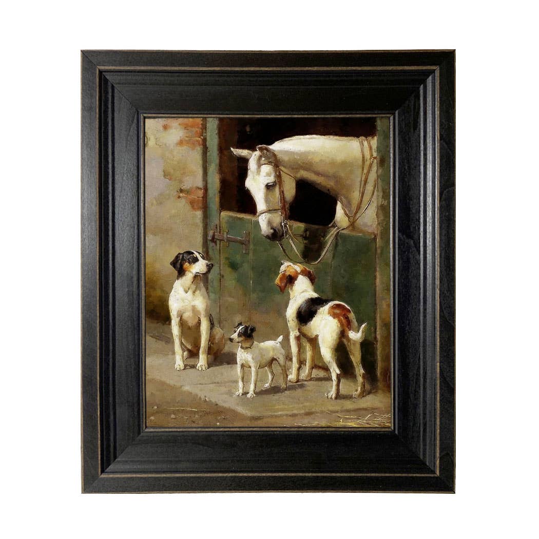 Madison Bay Co. - Historical Home Decor Reproductions - Wholesale Art Print - Dog and Horse at Stable Vintage Painting Print on Canvas44