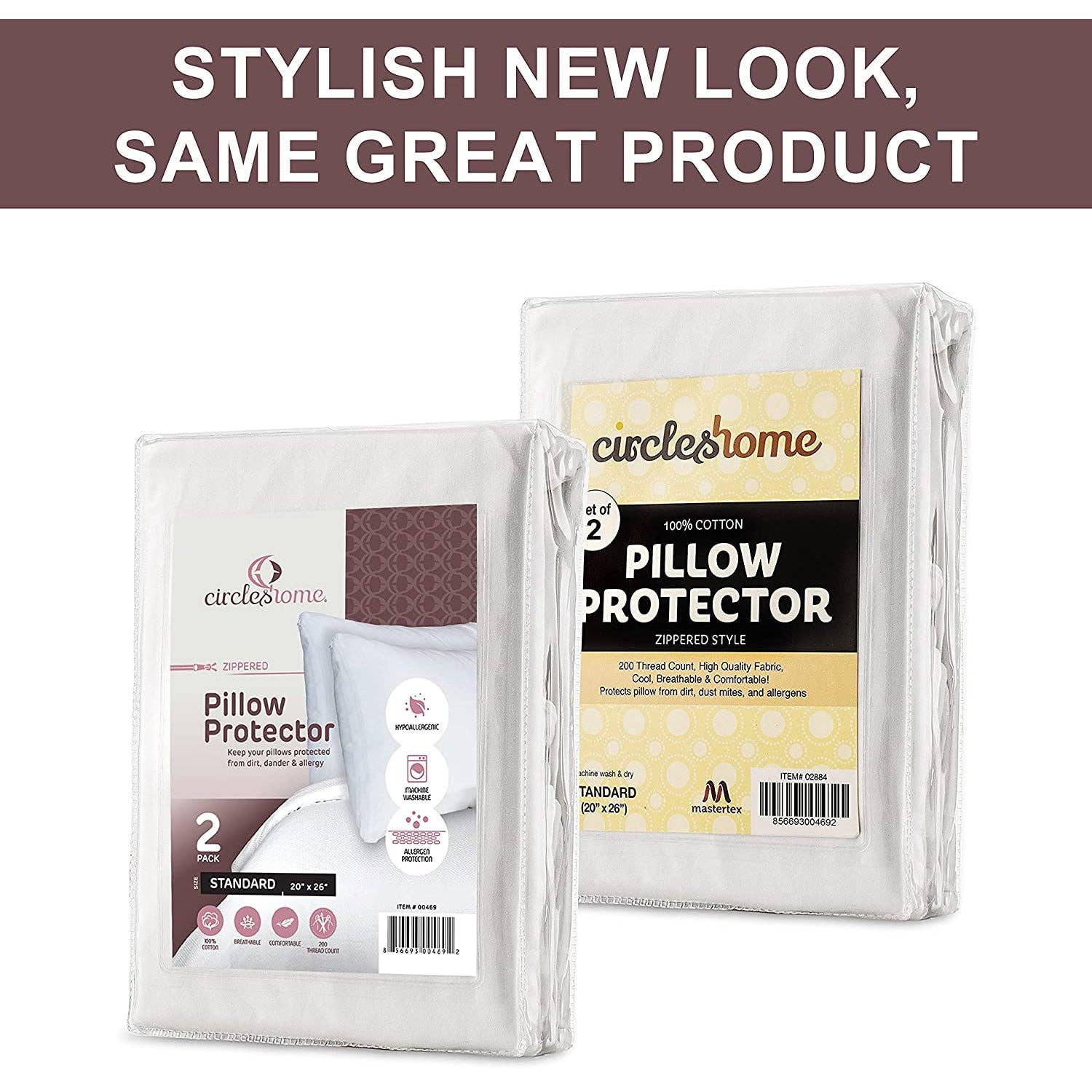 White Circles Home Zippered Cotton Pillow Protector for wholesale on Faire1