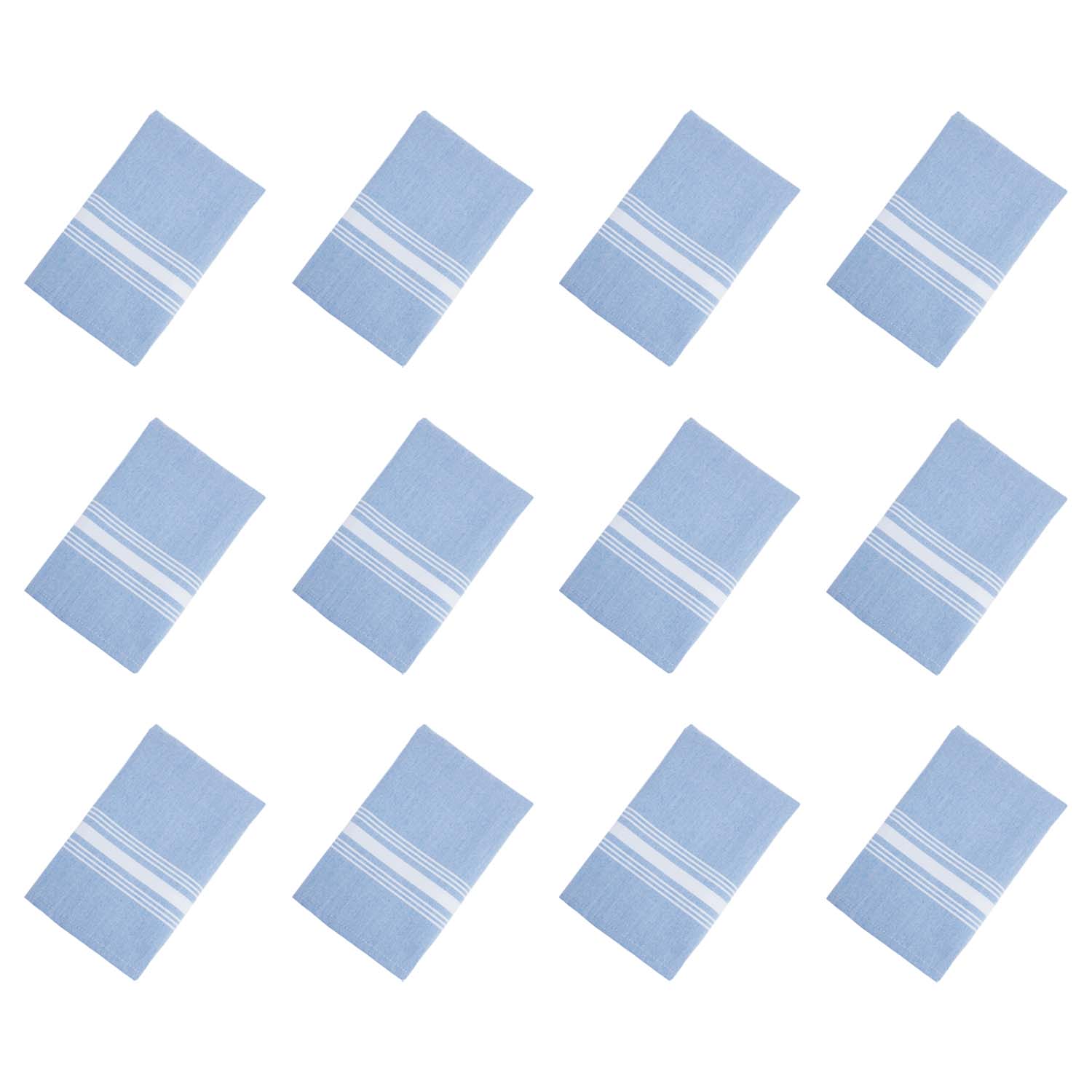 Arkwright Home - Wholesale Dinner & Cloth Napkin - Striped Bistro Napkins (12pk) - Spun Polyester, Colors,18x2235