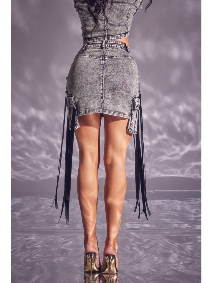 WFFS - Vente Jupe – femme - Minijupe Cargo en jean10