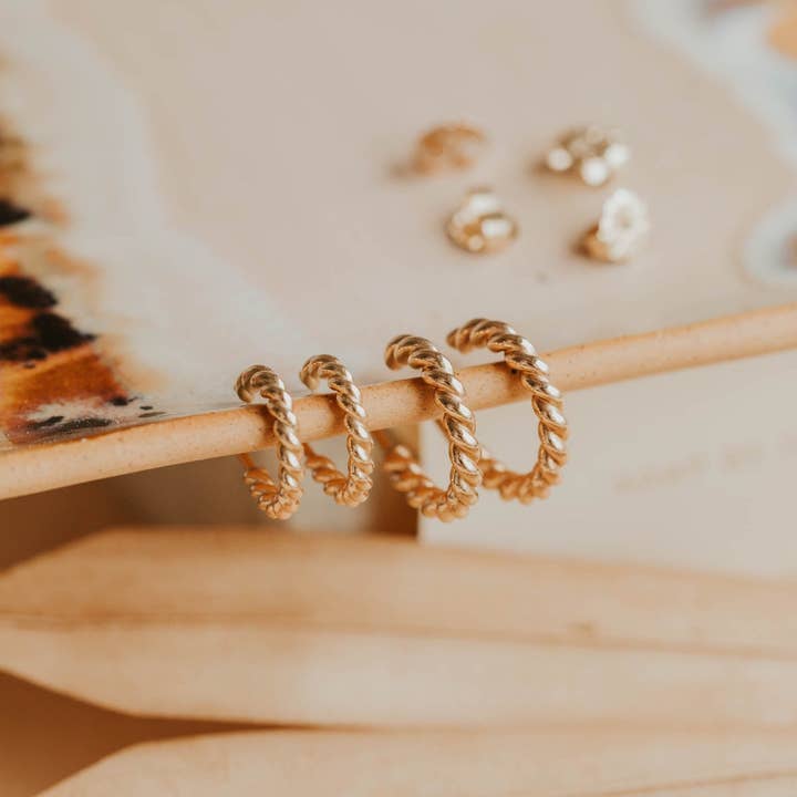 Hello Adorn - Wholesale Hoop Earrings - Ophelia Hoops | 14kt Gold Fill + Sterling Silver2