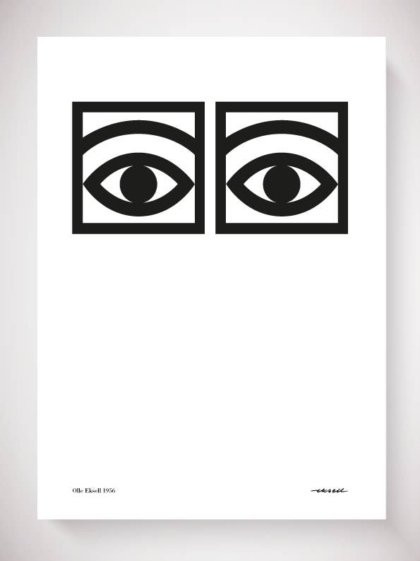 Ögon Cacao - 1956 - One Eye - Black and white 70x100 for wholesale by Olle Eksell