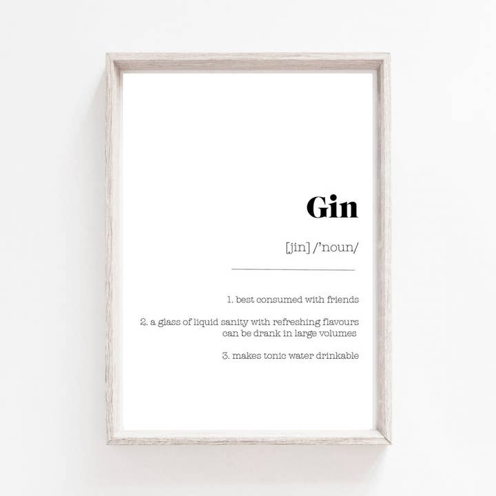 Gin Definition Print | Unframed Print | Home Decor Wall-374 for wholesale by Love Flora Studio