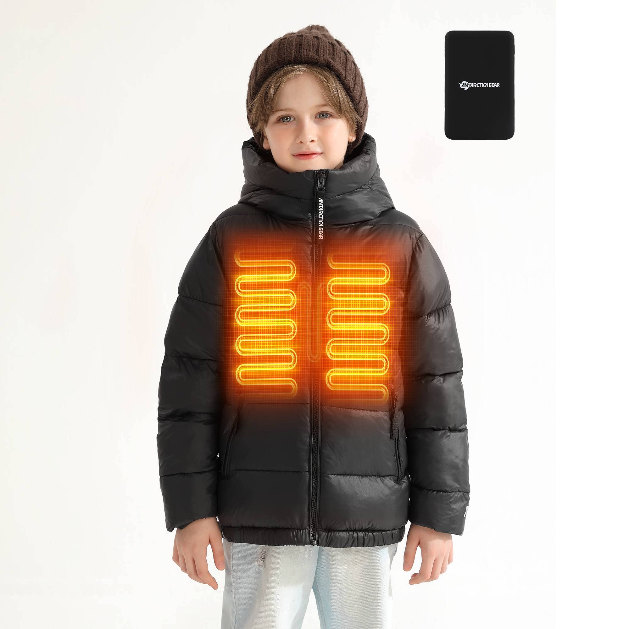 Antarctica Outdoors - Wholesale Puffer Jacket - Kids - Antarctica Gear Kid Heated Jacket with 12V/5A 10000 mAh Battery Pack Winter Coat for Boys Girls Heated Coat0