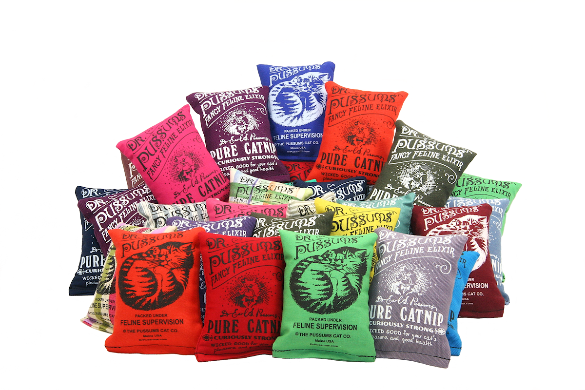 Dr. Pussums Catnip - Vente Jouet – chat - Oreiller à l'herbe à chat avec logo régulier1