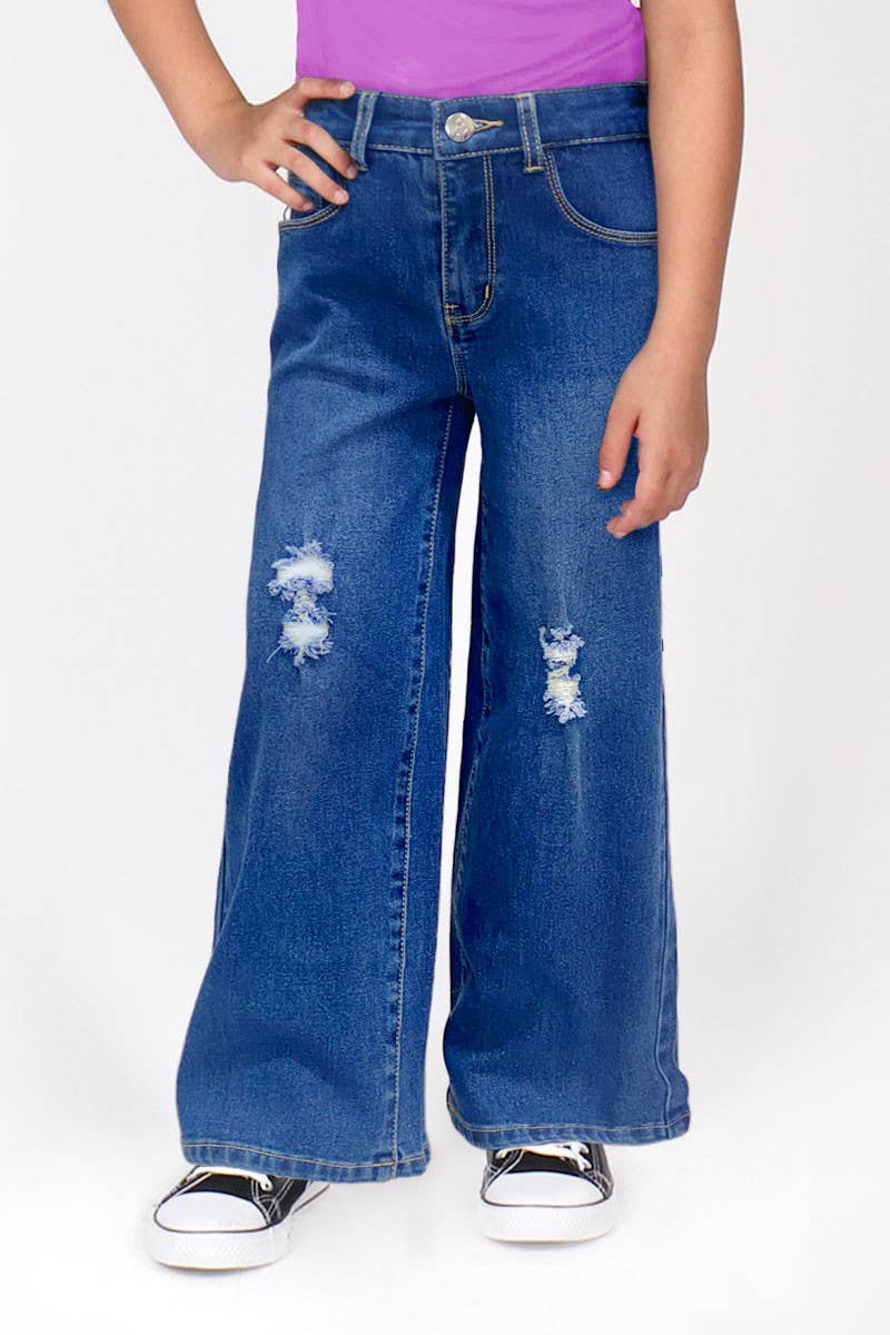 Cutie Patootie Clothing – wholesale Jeans - Barn – Cutie Patootie Jeans med vida ben och slitningar för flickor4