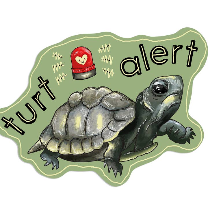 Turt Alert Sticker - Funny Box Turtle Vinyl Sticker - 3" for wholesale by BoyPilot Goods