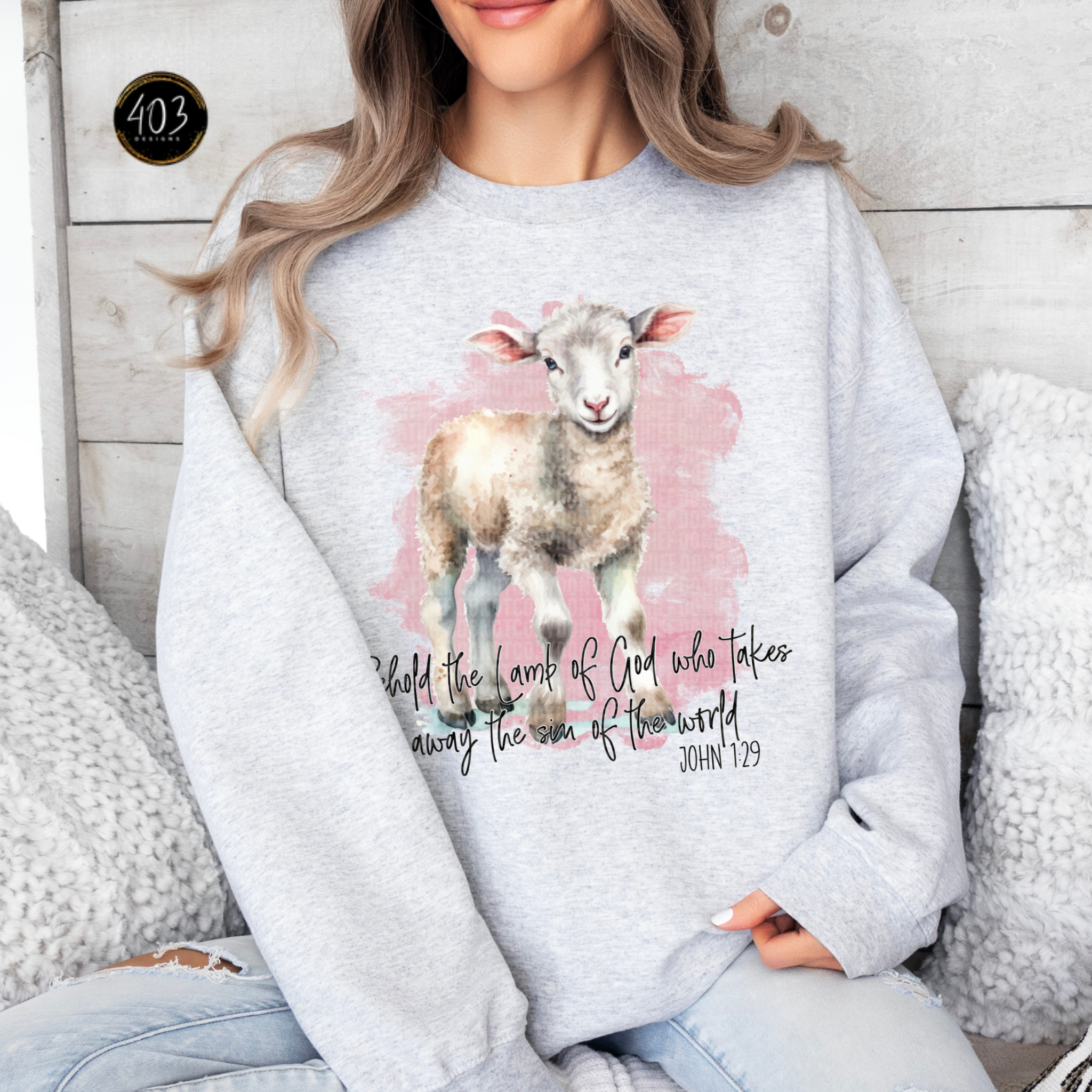 403 Designs - Wholesale Sublimation Transfer - Behold The Lamb Of God DTF Transfer0