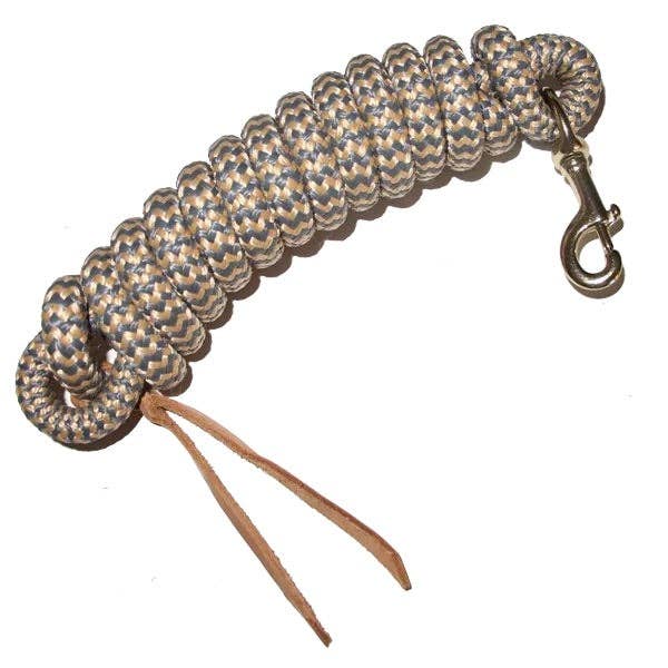 Smart Horse Gear - Vente Équipement d’équitation - Laisse de cowboy 5/8 po x 9 pi avec mousqueton BP, fermoir en cuir/couleurs bicolores3