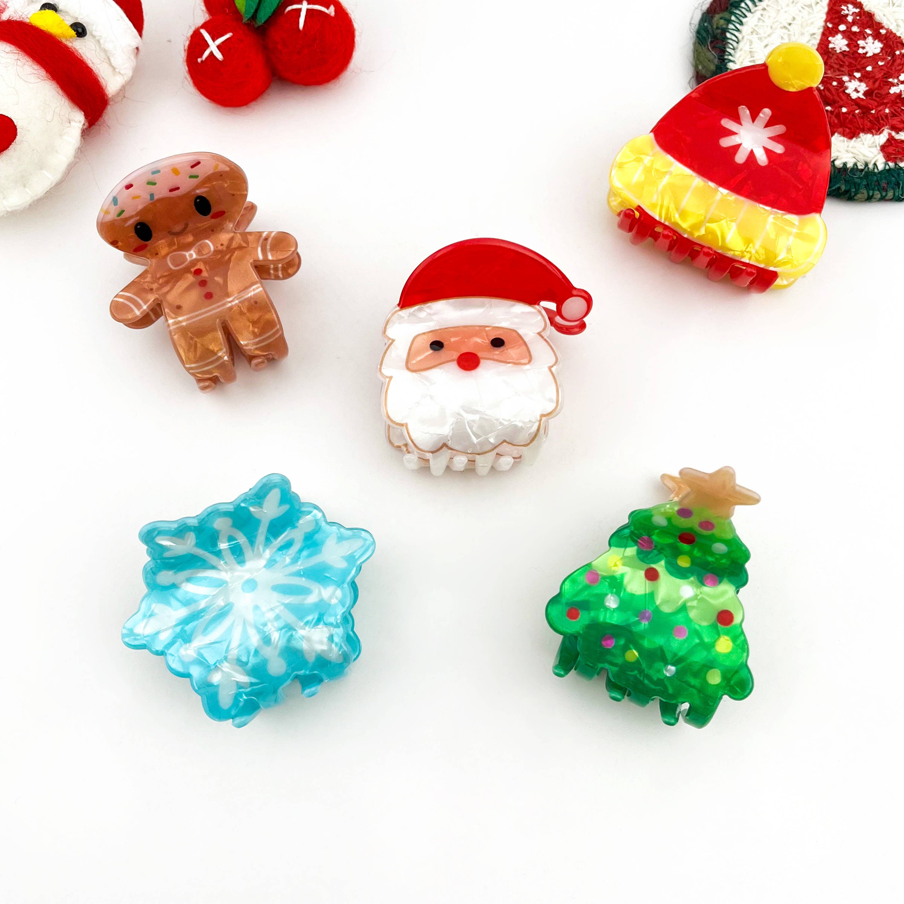 mildstyles - Wholesale Hair Clip - Women's - Small Christmas Holiday Print Hair Claw Clip6