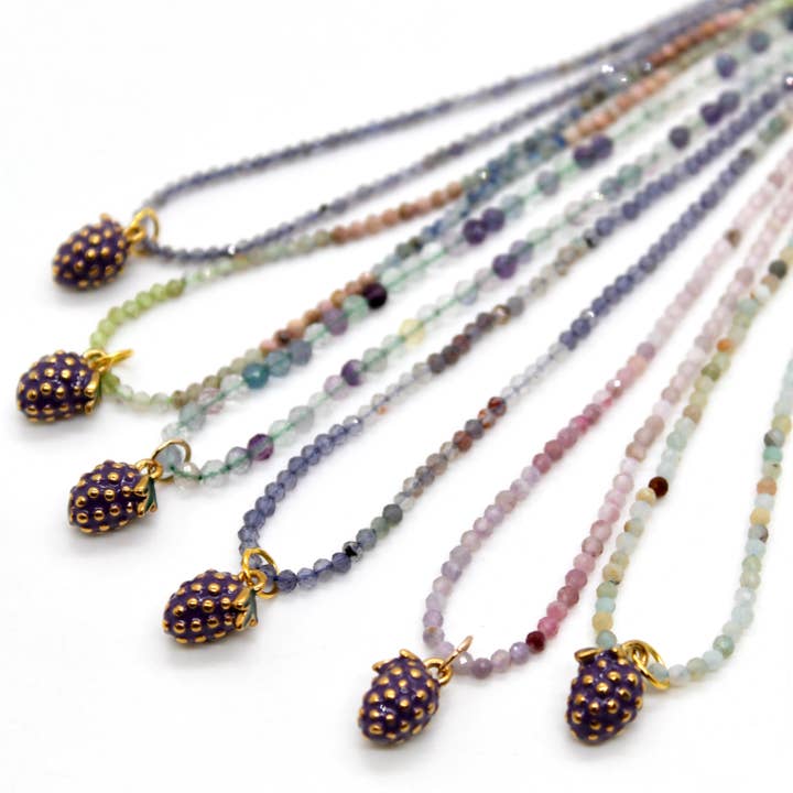 Vin Druer Mini Sten Guld Charm Halskæde for engroshandel hos LIZOU