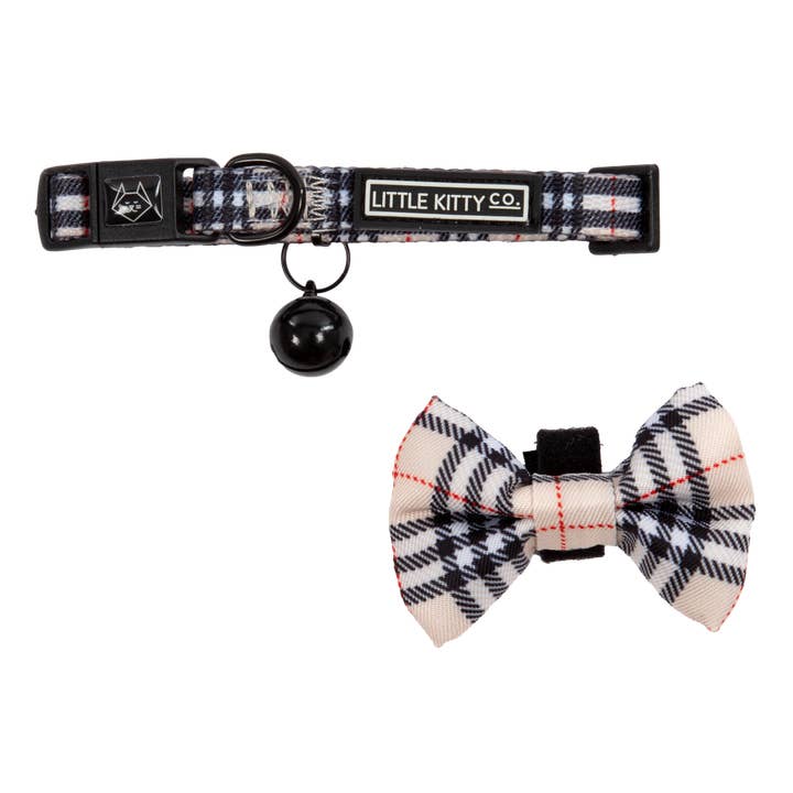 CAT COLLAR & BOW TIE: Nova Plaid (NEW!) for wholesale by Little Kitty Co.