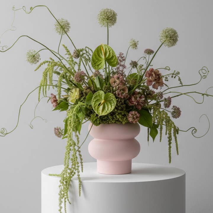 Ripple Vase Small - Lyserød - Perfekt til blomster - Ny for engroshandel hos o cactuu