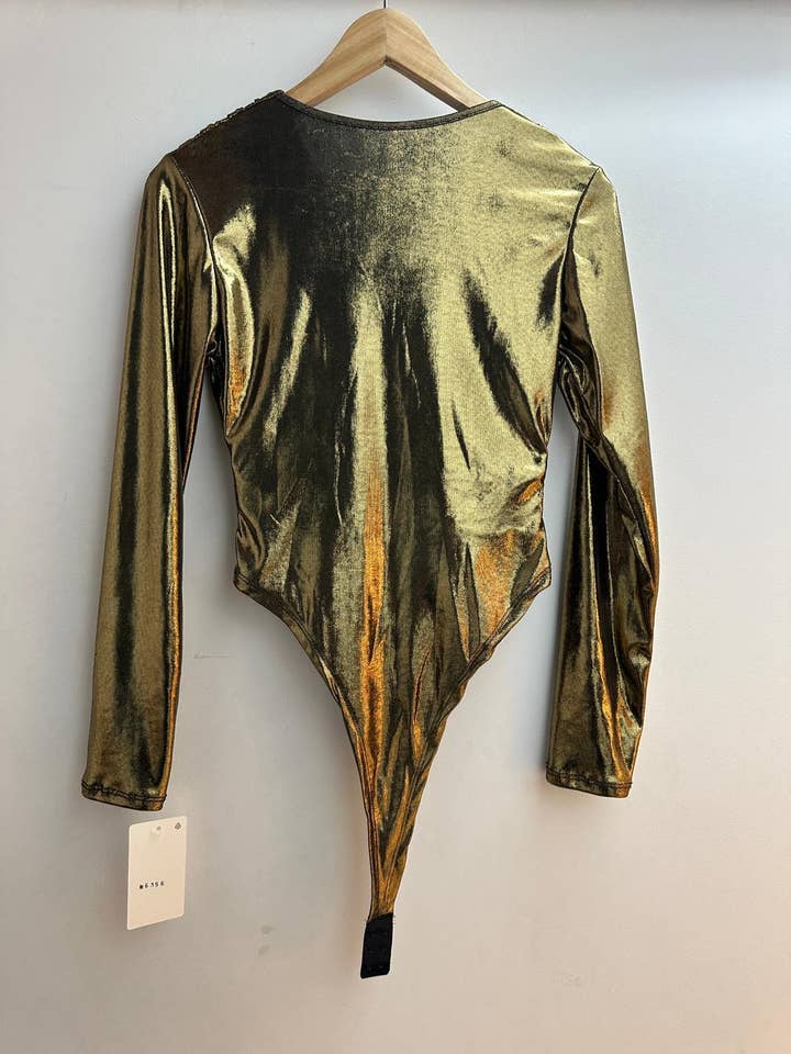 LORIANE – wholesale Bodysuit - Dam – 6356B glansigt metalliskt bodysuit i one size2