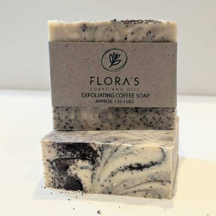 EXFOLIATING COFFEE SOAP for wholesale by Flora's Soaps and Oils