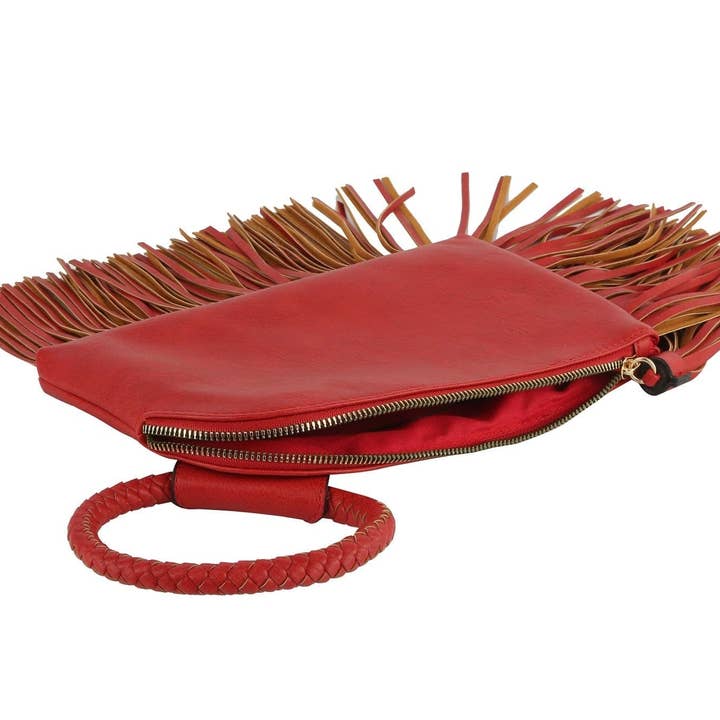 MiMi Wholesale - Wholesale Clutch Bag - Women's - JY0378 Fringe Soft Vegan Leather Wristlet/Clutch24