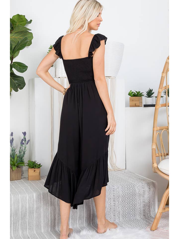 Sweet Lovely by Jen - Wholesale Jumpsuit - Women's - SW401 SOLID SMOCKED JUMPSUIT38