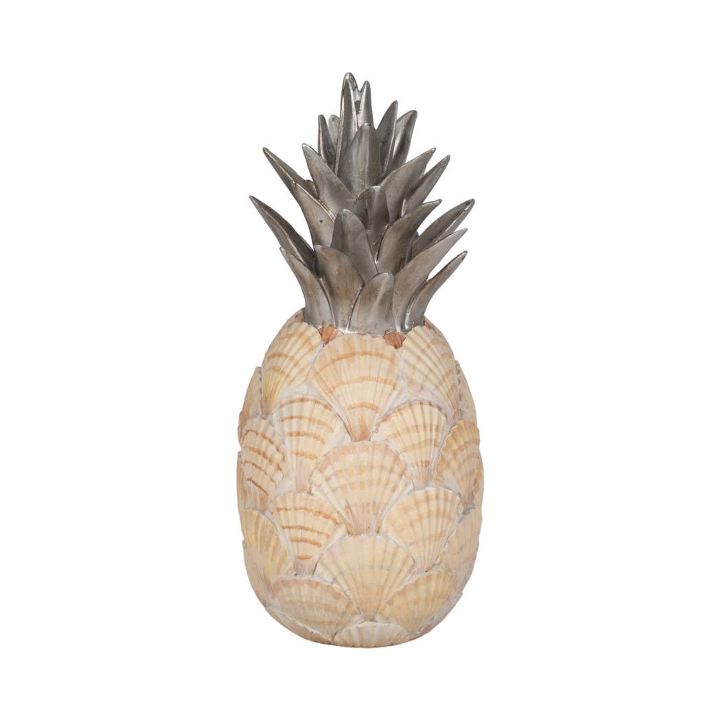 Sagebrook Home - Wholesale Decorative Tabletop Object - Polyresin Seashell Pineapple Decor Sculpture - Multi, 12 in.4