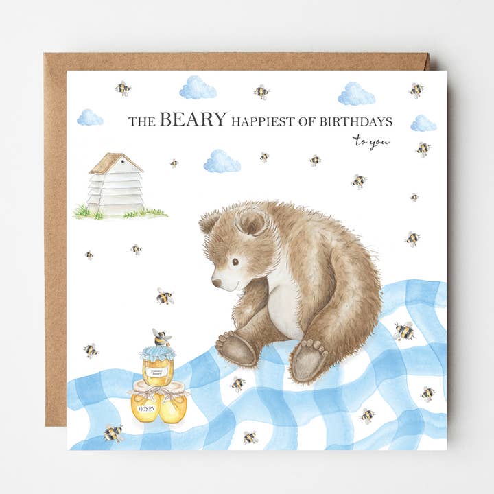 West Country Designs - Wholesale Birthday Card - Honey Bear Birthday Card0